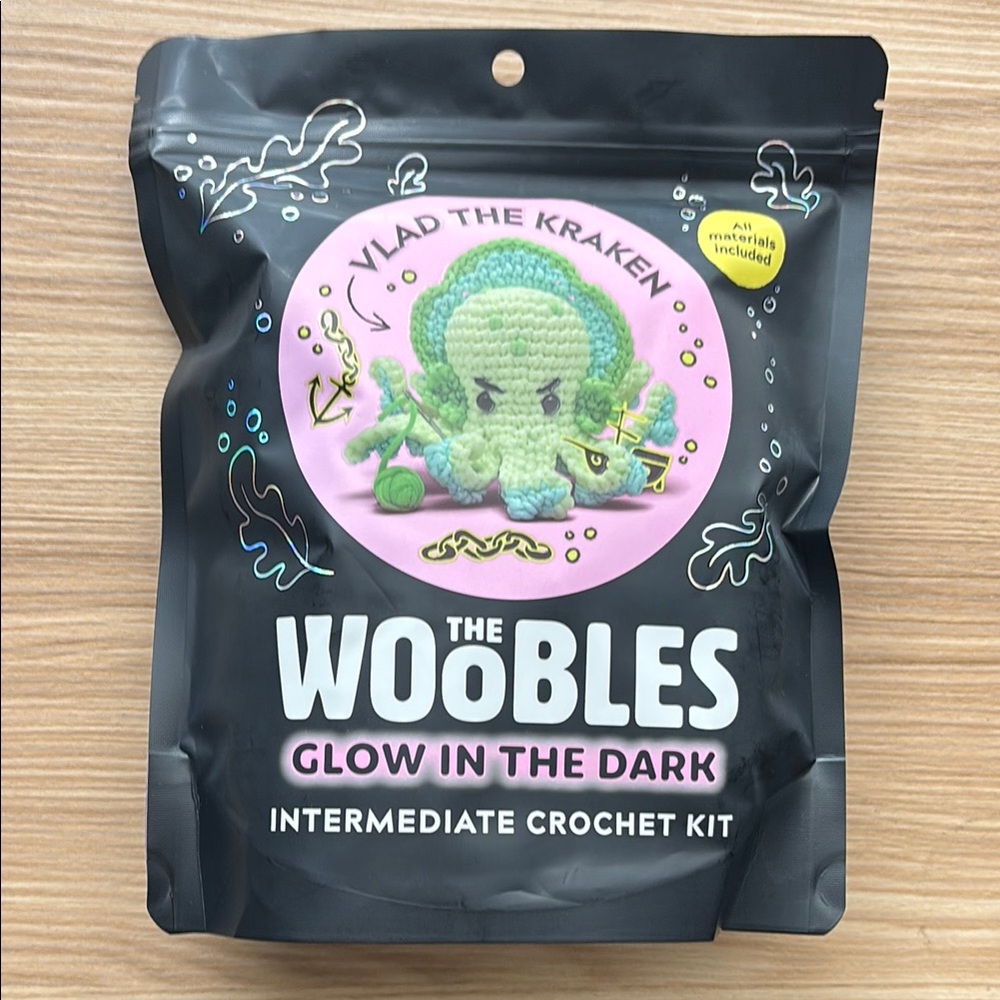 Woobles Glow in the Dark Crochet Kit - Vlad the Kraken